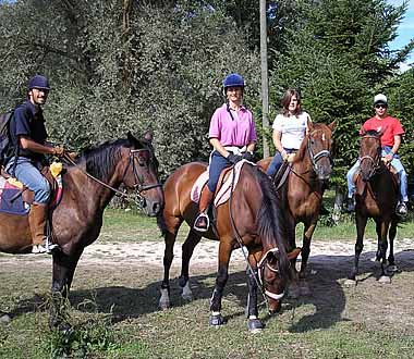 horseback riding in the countryside